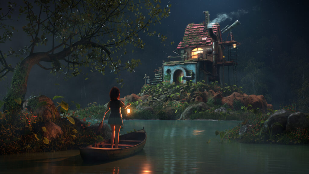 environment scene with 3D lighting